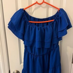 SHEIN Royal Blue Ruffle Dress